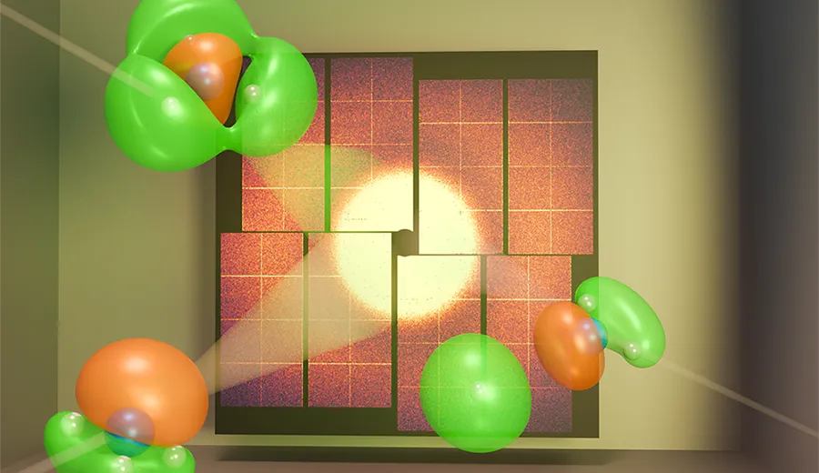 Illustration of valence electrons and ammonia molecules.