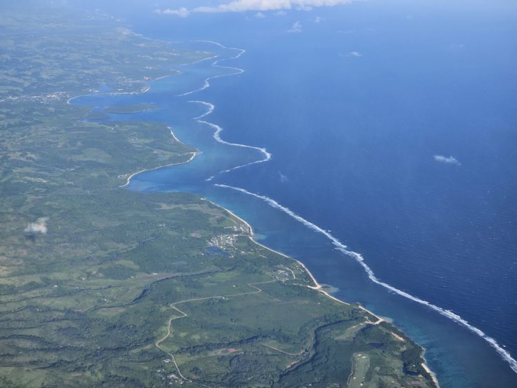 Aerial photo of a coastal landscape