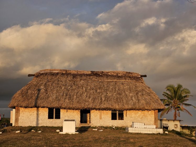 A house with a thatched roof