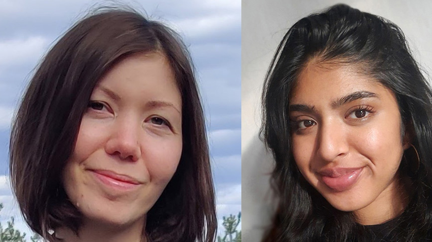 Portrait photos of mentor Amanda Sterner Nordin and student Navita Hassan.