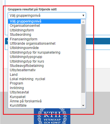 välj grupperingsnivå