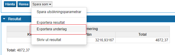 Exportera underlag