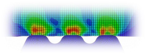 Simulation of contact between the planar and textured surface