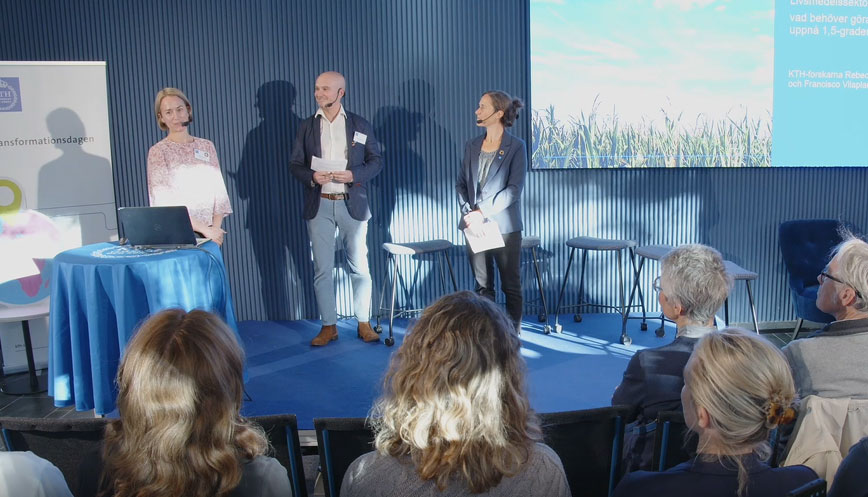 Kerstin Forsberg, Francisco Vilaplana and Rebecka Milestad during Transformation Day 2022. Screensho