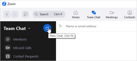 Screenshot: New chat button is highlighted.
