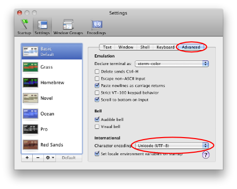 Terminal.app preferences