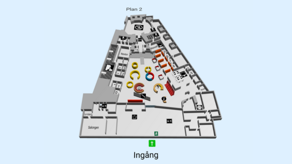 En kartbild från plan 2 i biblioteket