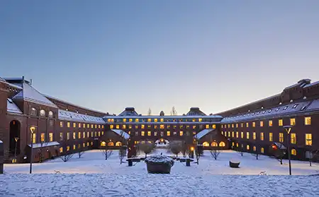 The courtyard in snow