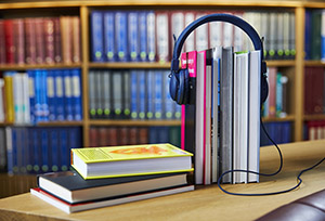 Books and headphones