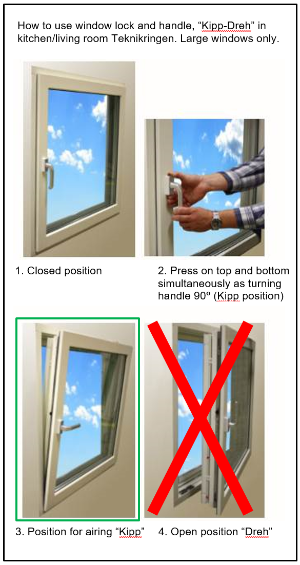 Instruction for opening the windows