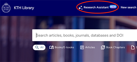 Screenshot of how to find Primo Research Assistant in Primo