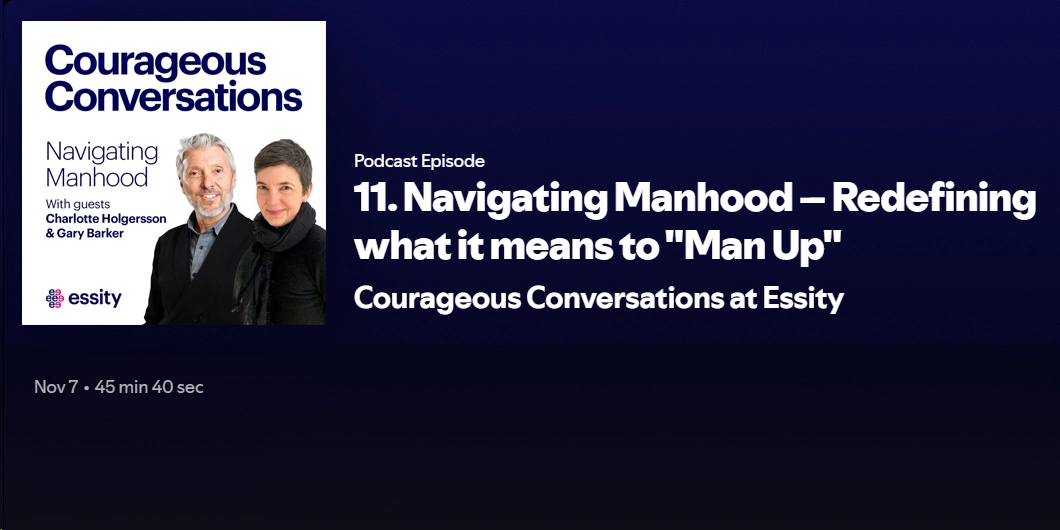 A picture that resemble the gui of spotify with the pod episode of navigating manhood