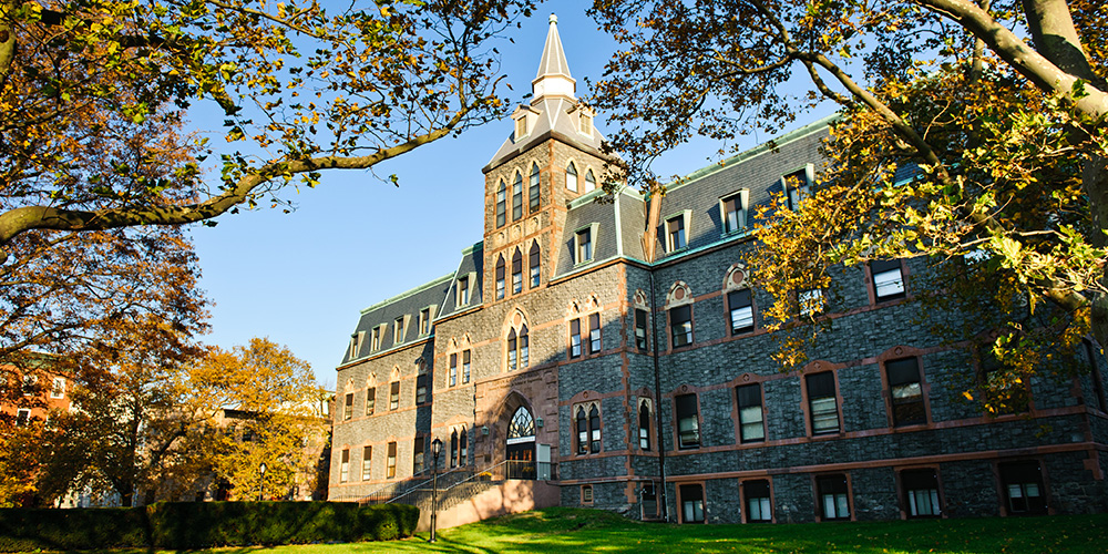  The historic Edwin A. Stevens Hall on the campus of Stevens Institute of Technology in Hoboken, New