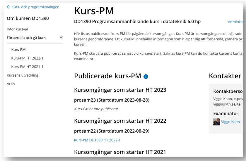 Bild på sidan Kurs-PM